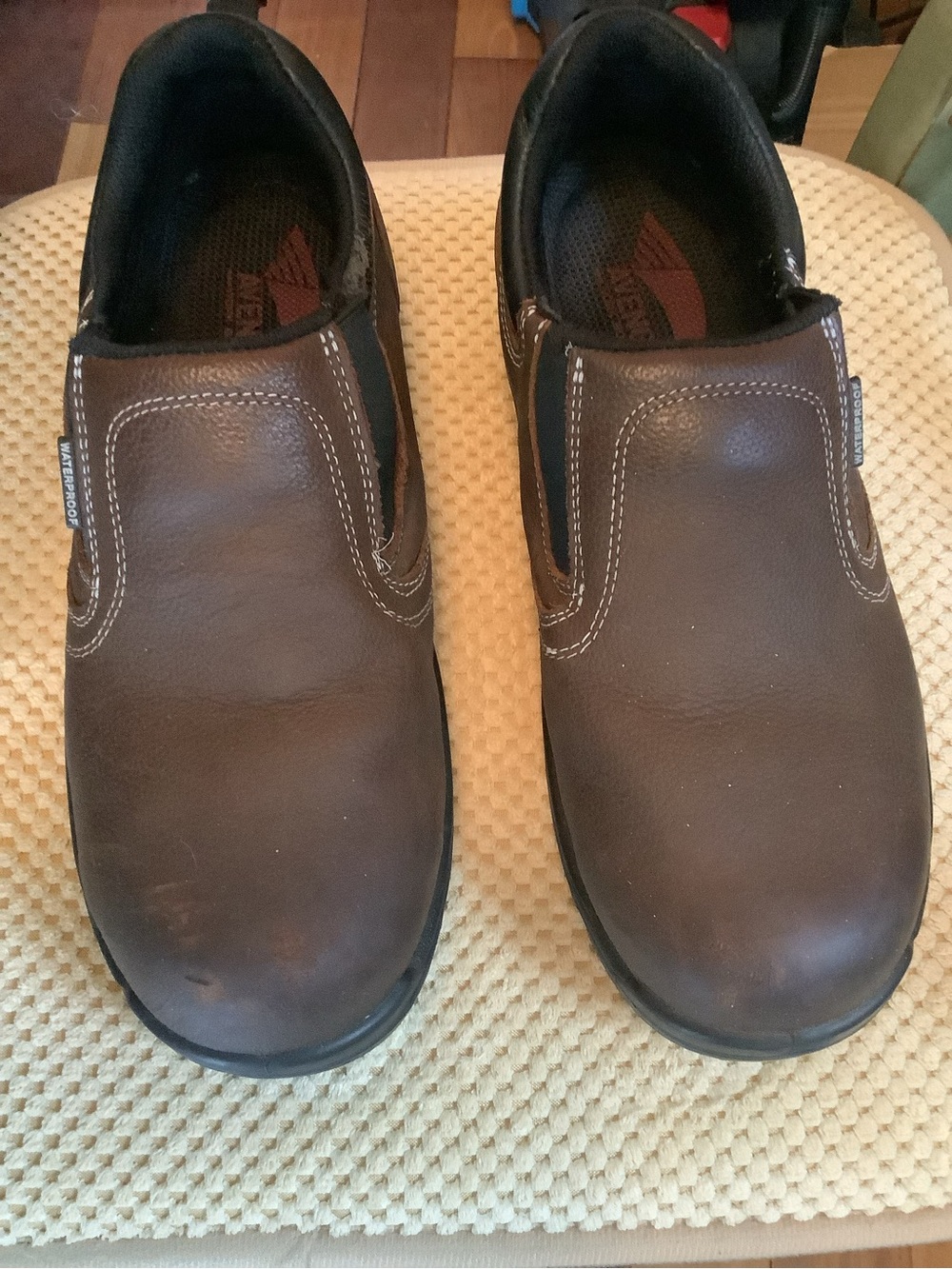 Avenger Men's Brown Leather Slip-On Steele Toe Loafers